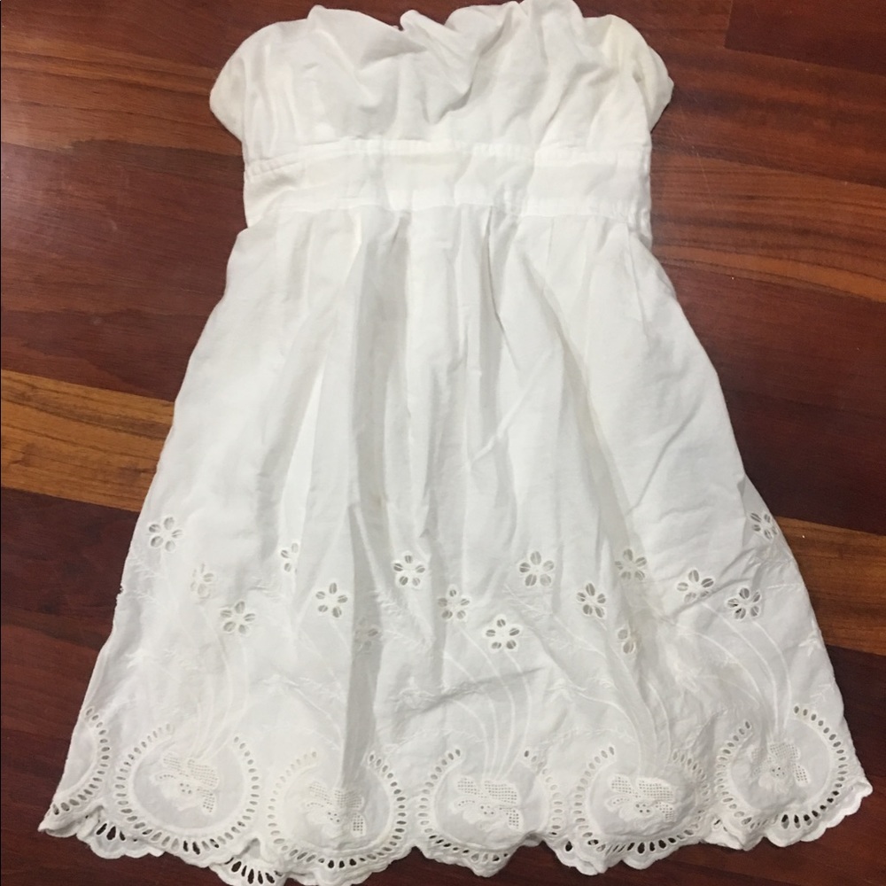 Strapless white dress
