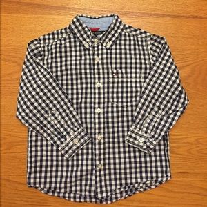 3T Tommy Hilfiger Navy Gingham Button Up Shirt