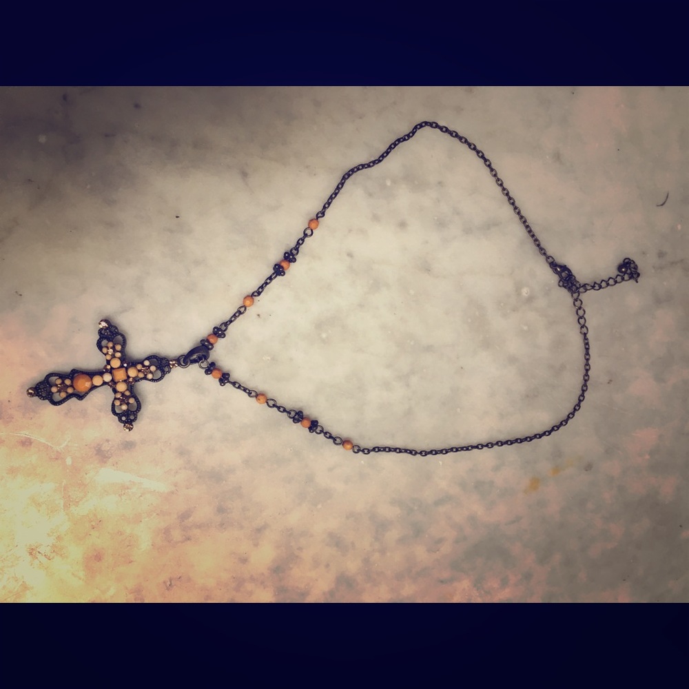 Bohemian cross necklace