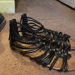 black sandals