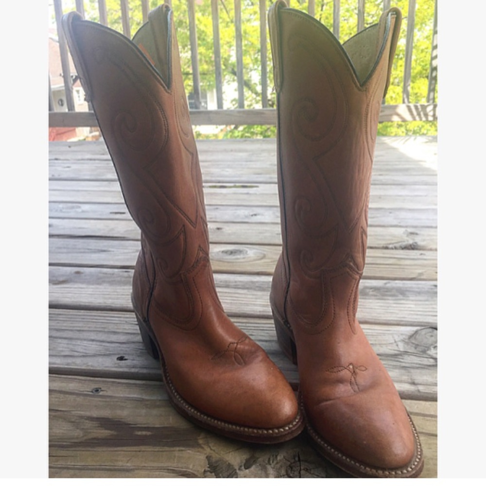 Brown cowboy boots