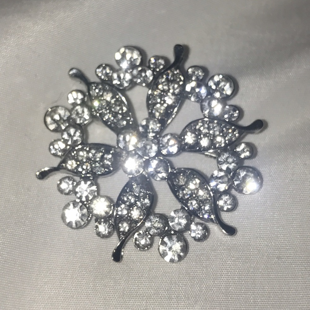 Crystal Pin/Brooch (Sterling silver lining)