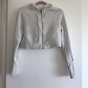 Alo Yoga Soft Cropped Hoodie Grey