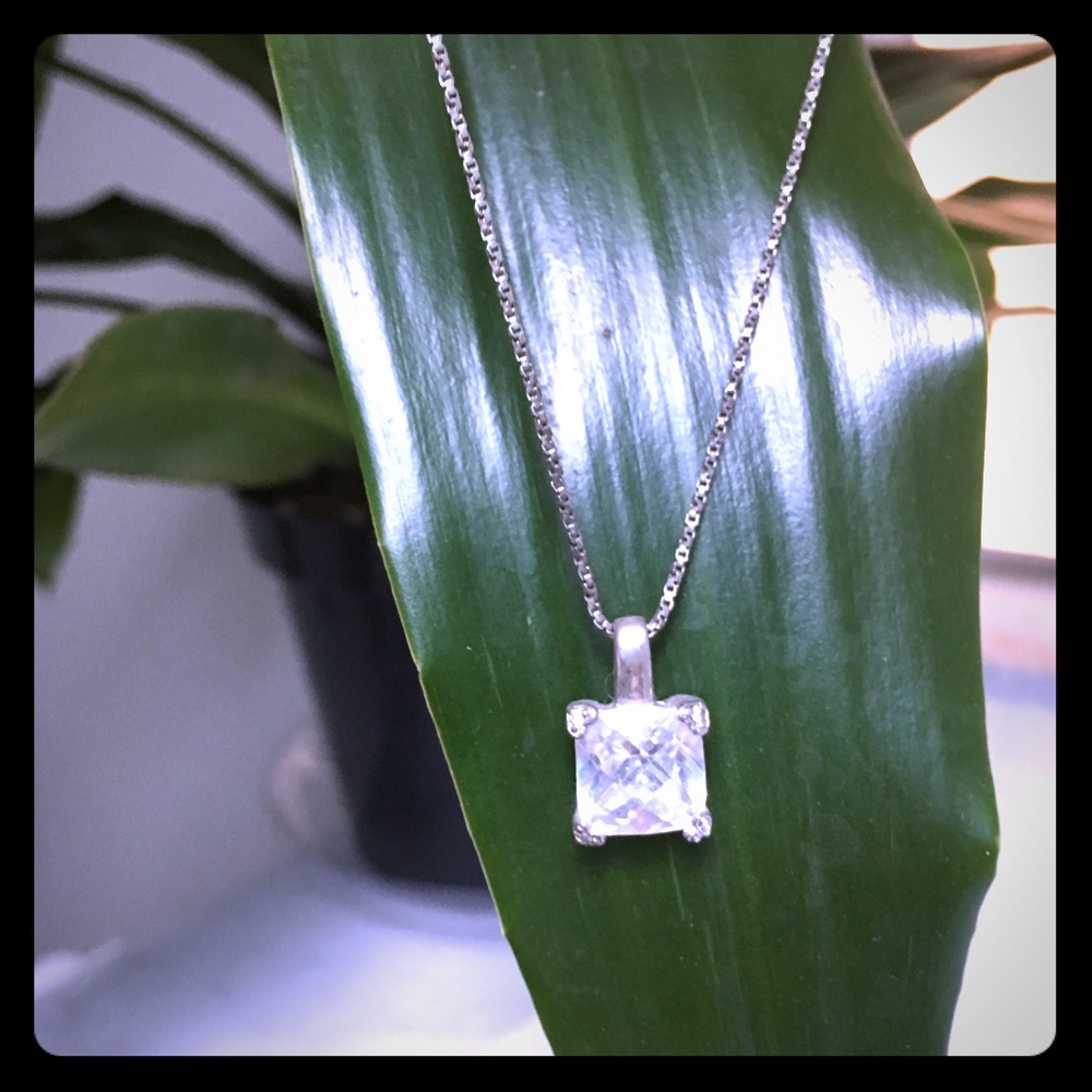 CZ diamond solitaire pendant