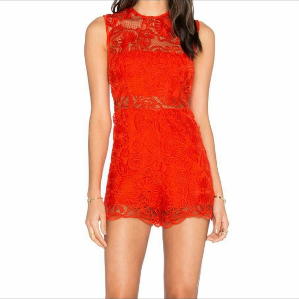 Red Karina Grimaldi Romper