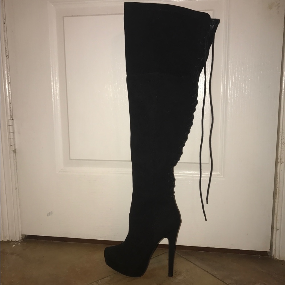 Black Thigh High Boots