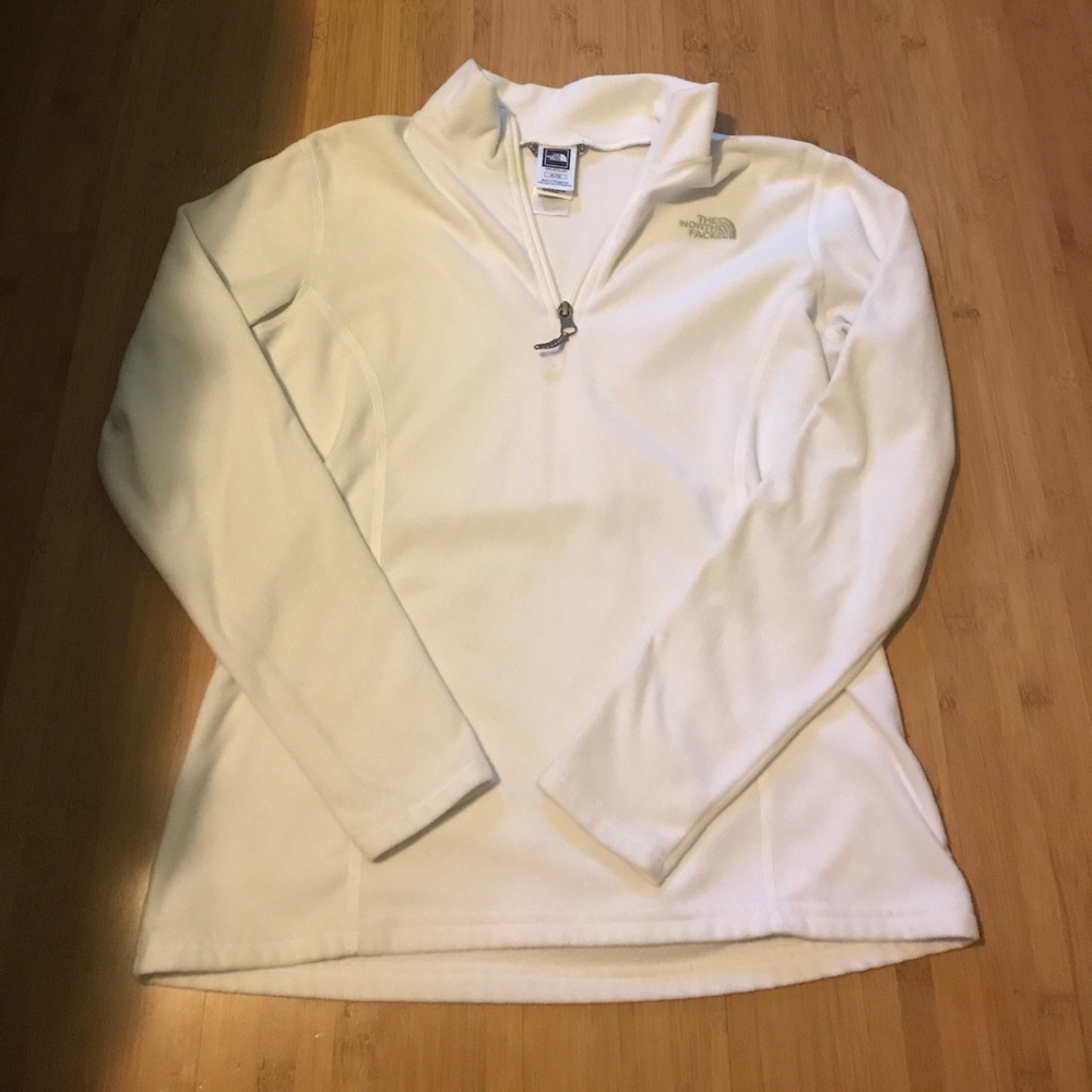 North Face white fleece pullover