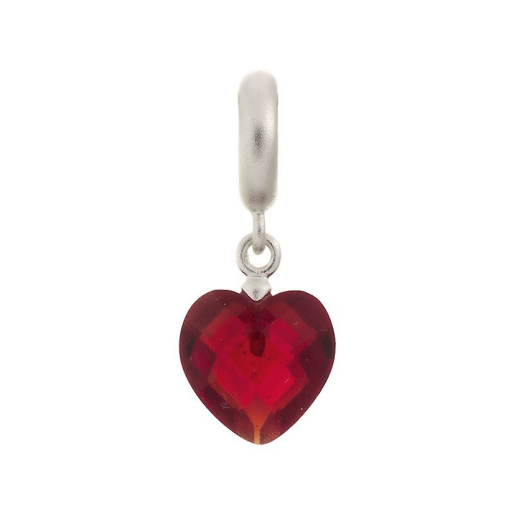Endless 43304-5 Garnet Heart Cut Drop Charm