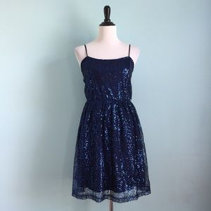 Elegant Blue Sequin Dress