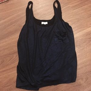 Navy blue and black sparkly tank top