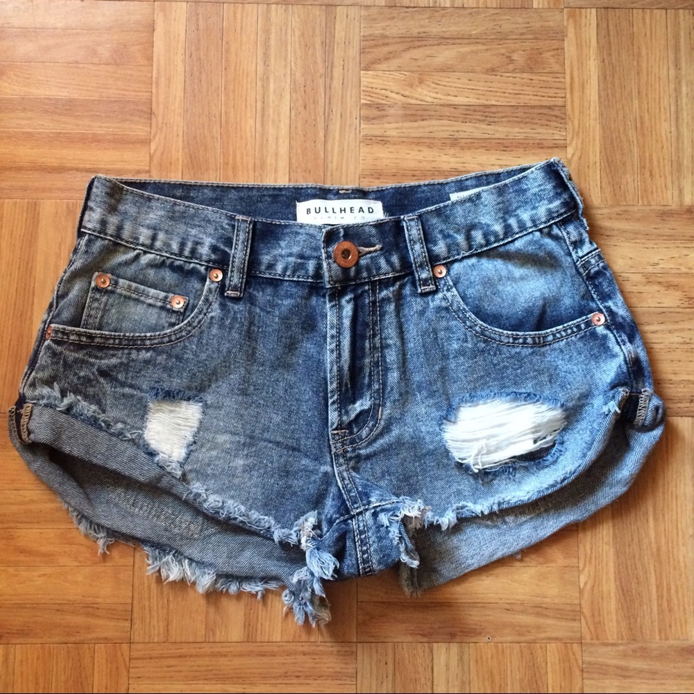 Bullhead Denim Co. Blue Jean Destructed Shorts