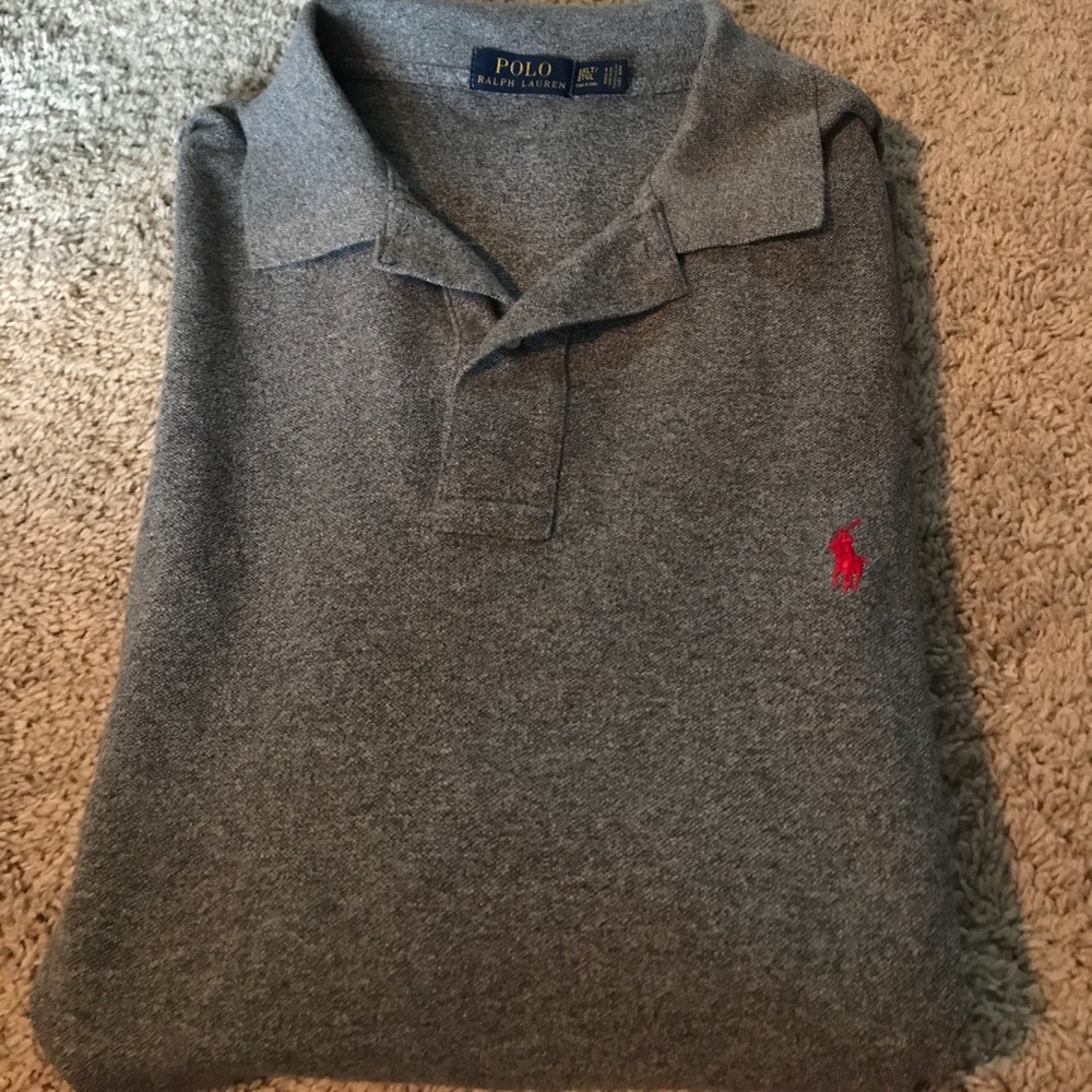 Heather grey shirt sleeve polo