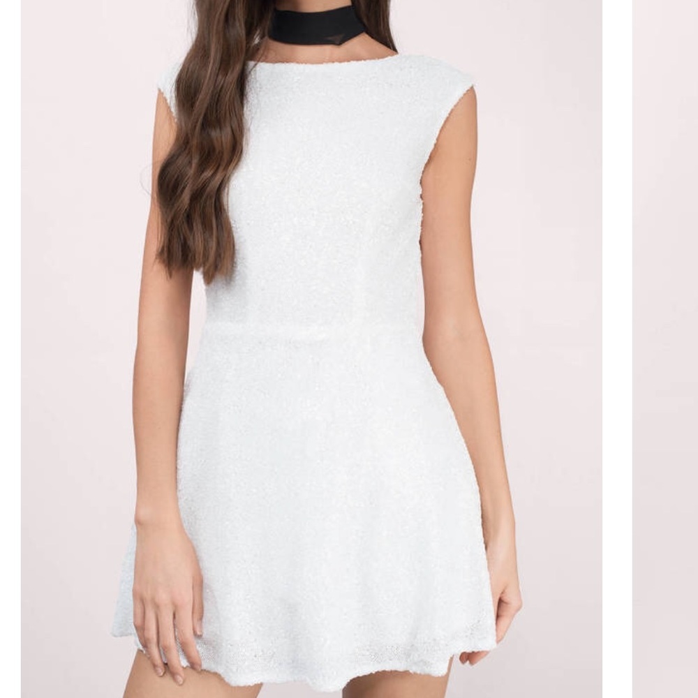 NWT Backless White Sequin Dress