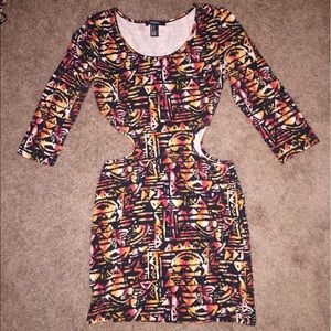 Bodycon, long sleeve, side holes, dress