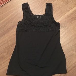 Lace and silk tank