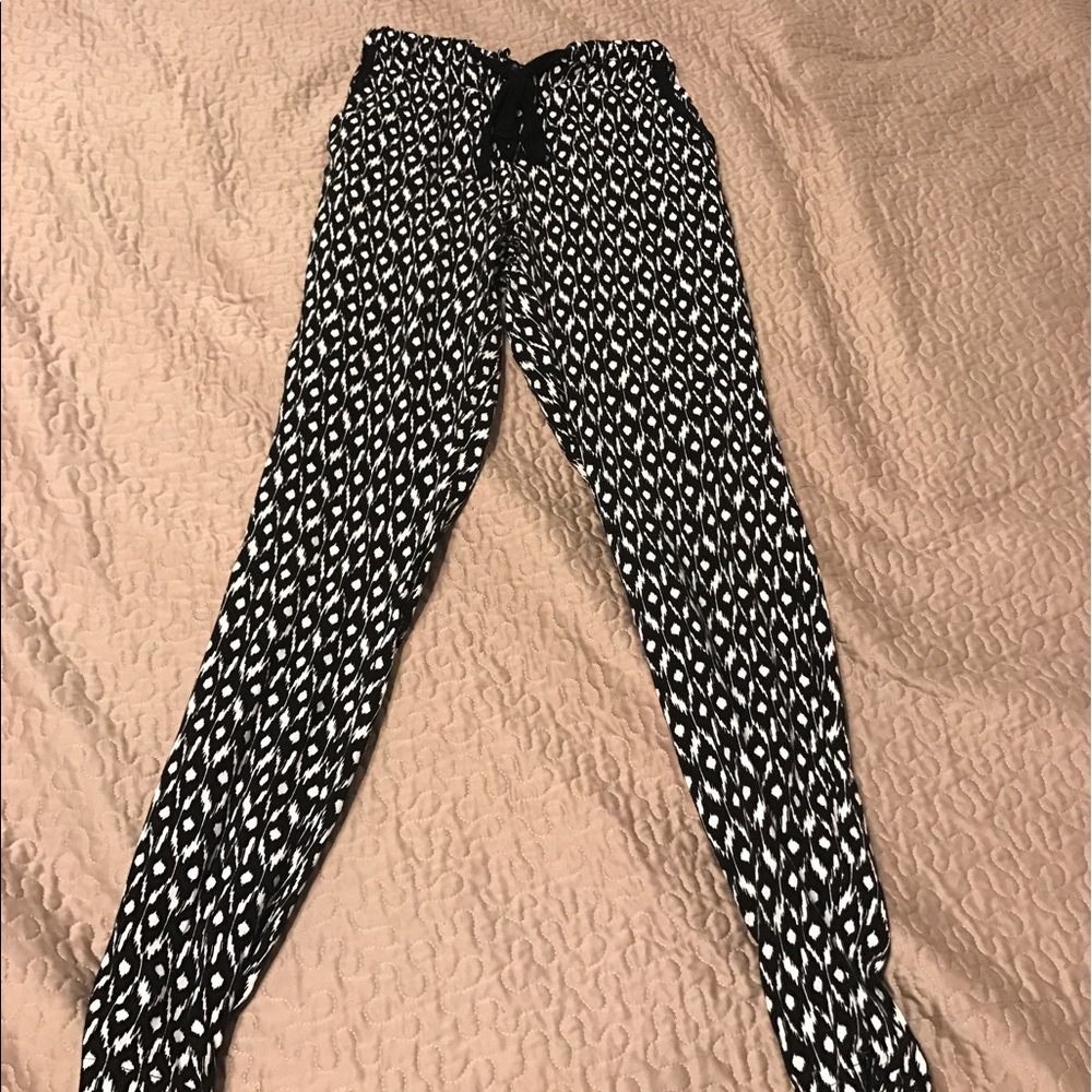 Tribal print pants.
