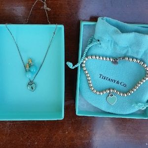 Authentic Tiffany's bracelet, necklace & earrings
