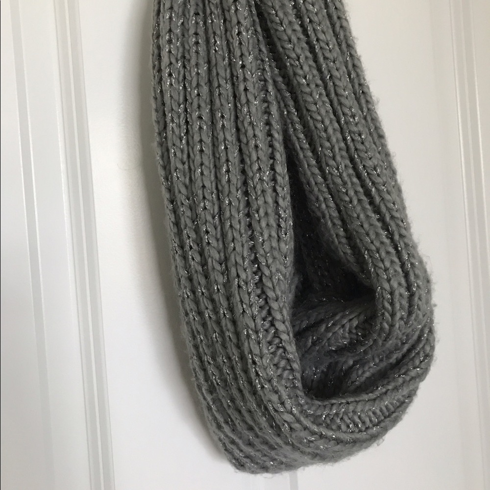 Grey shimmer infinity scarf