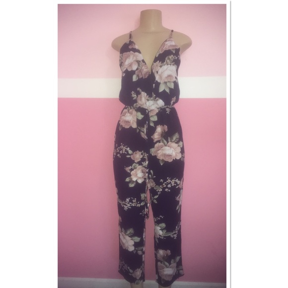 New Navy Floral Jumpsuit / Trouser Pants Romper - Picture 4 of 6