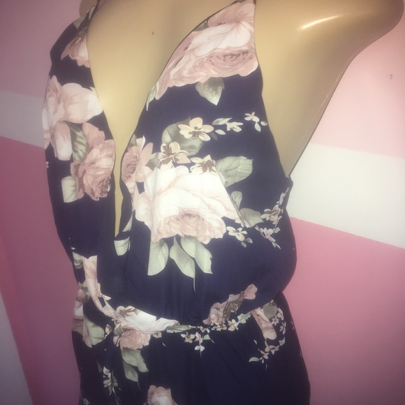 New Navy Floral Jumpsuit / Trouser Pants Romper - Picture 5 of 6