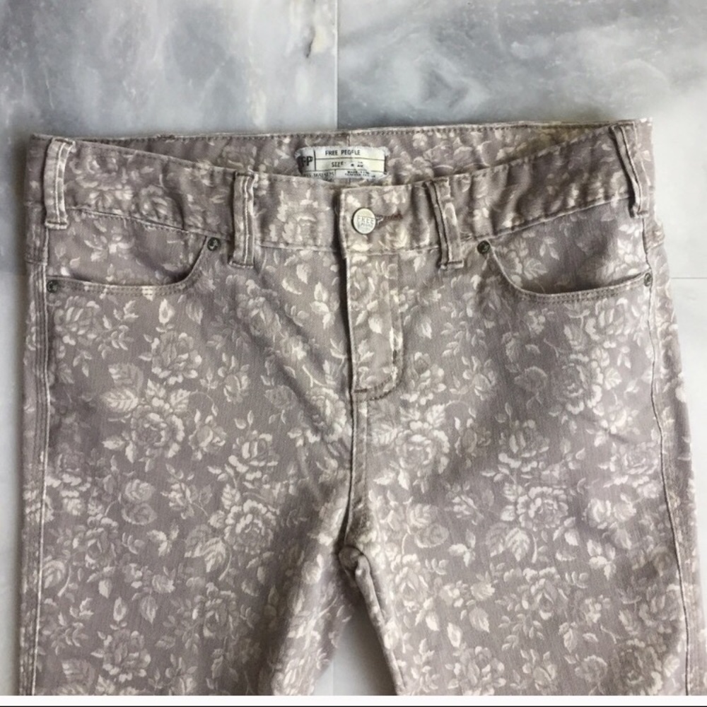 Free People Millennium Floral Printed Skinny Jeans