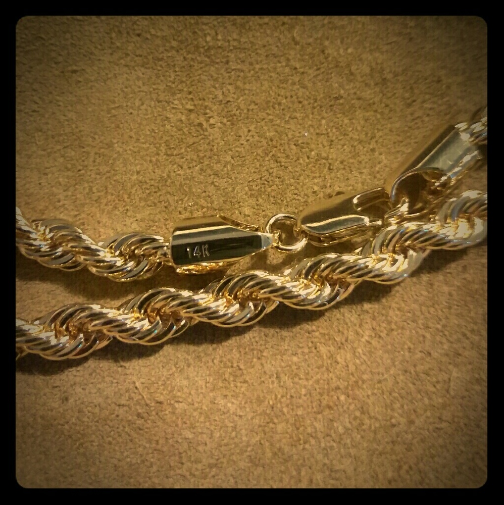 14k overlay Rope Bracelet