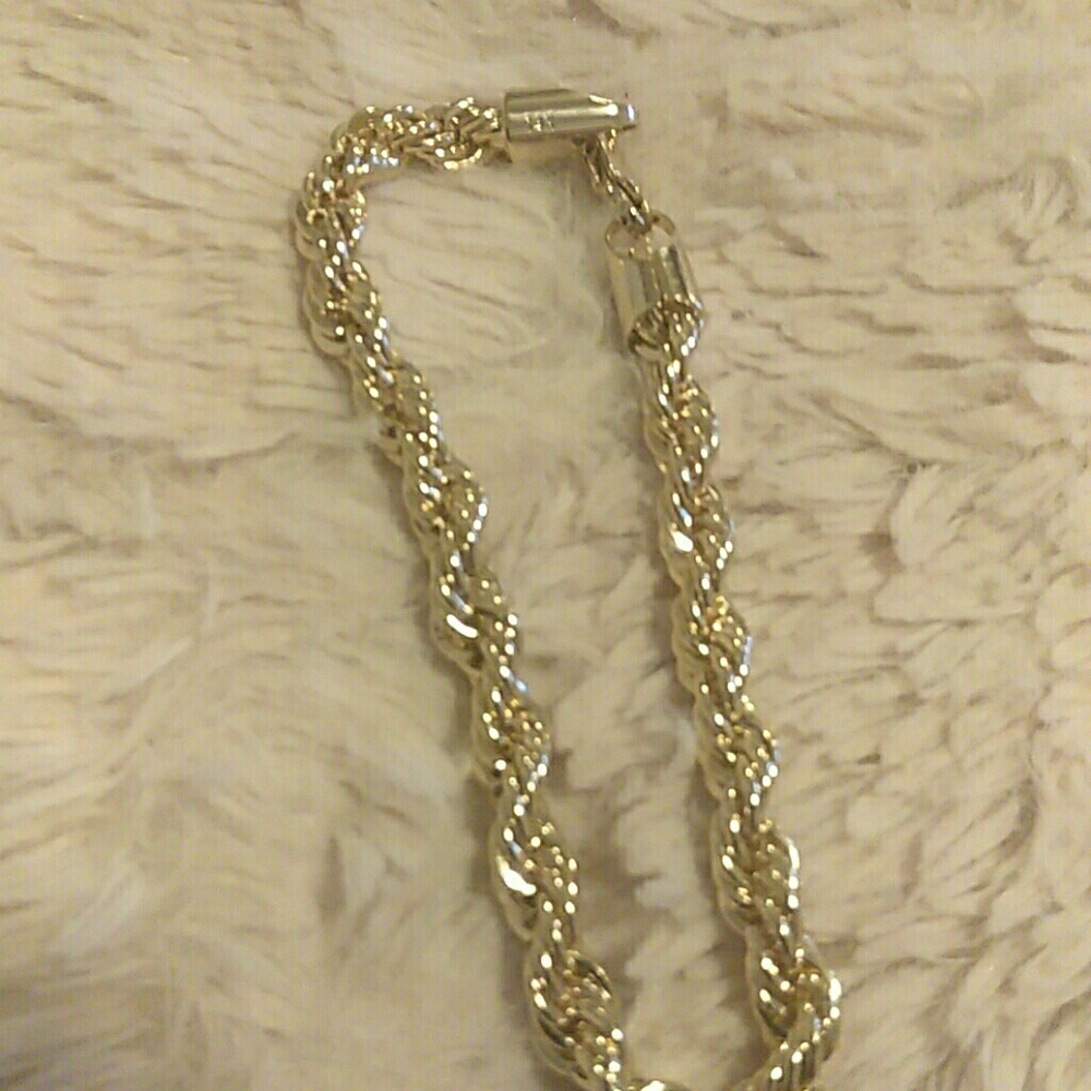 14k overlay Rope Bracelet - Picture 2 of 2