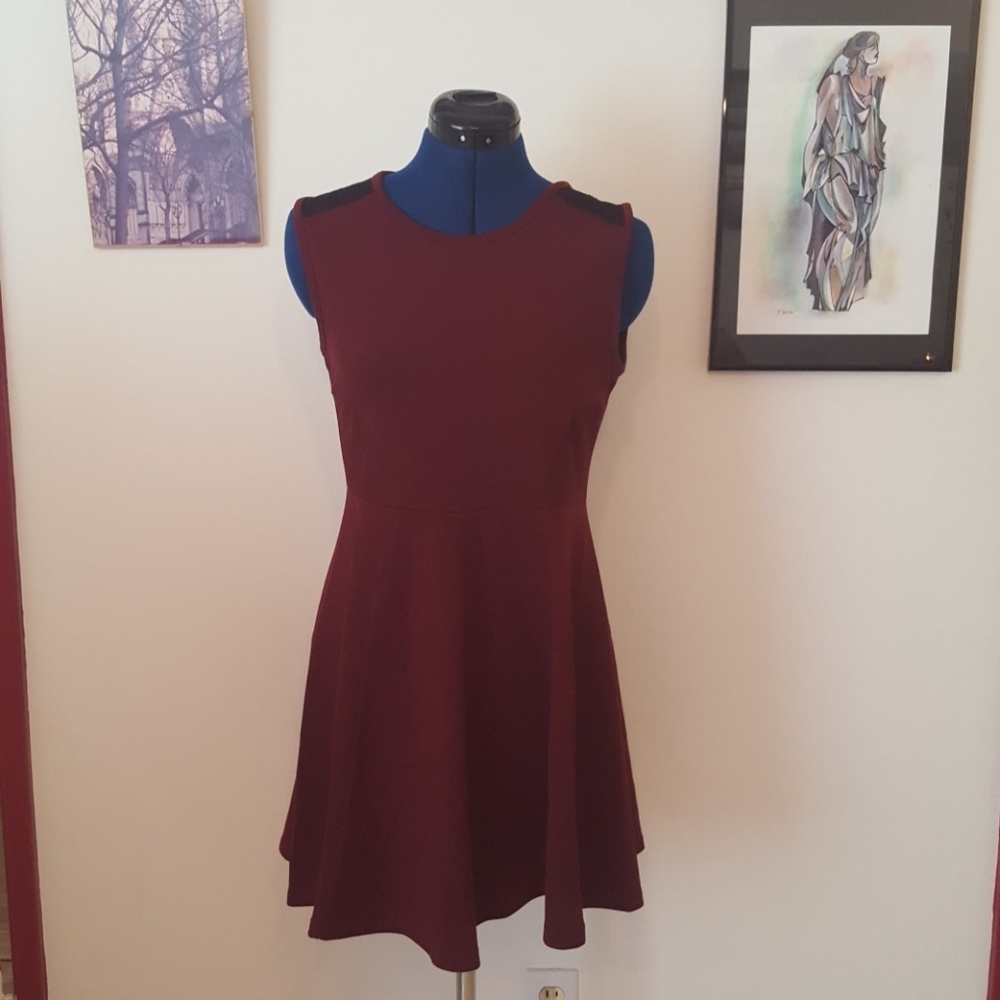 Keds maroon fit and flare dress