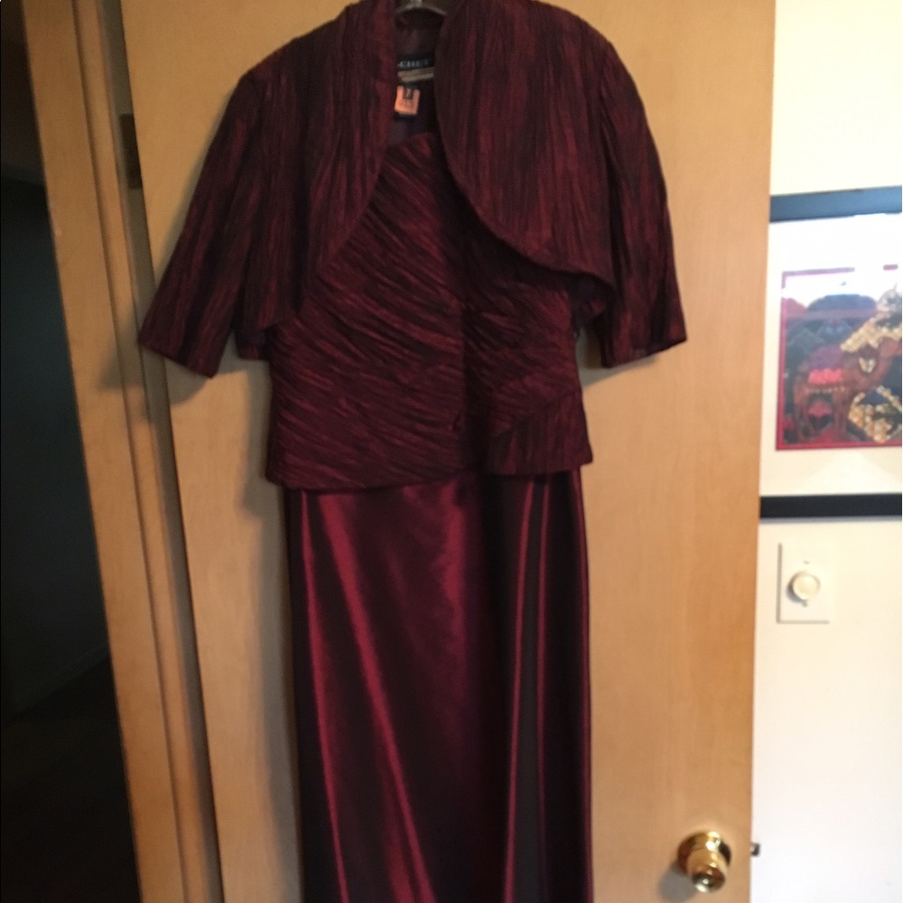 Mother of the bride formal ruby gown