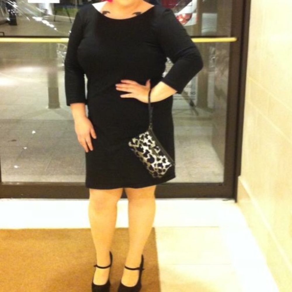 H&M XL black quarter sleeve dress