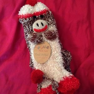 Plush Sock Monkey Socks