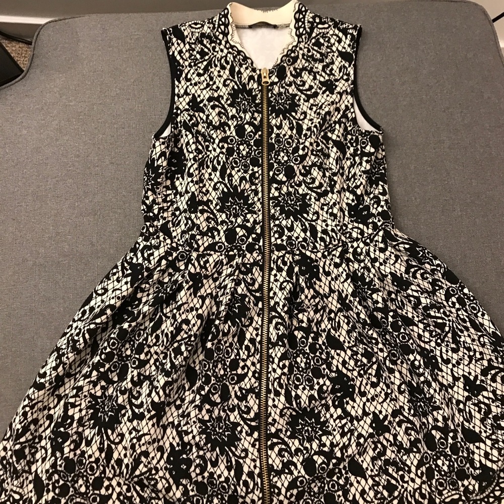 Printed Black and Cream Dress!