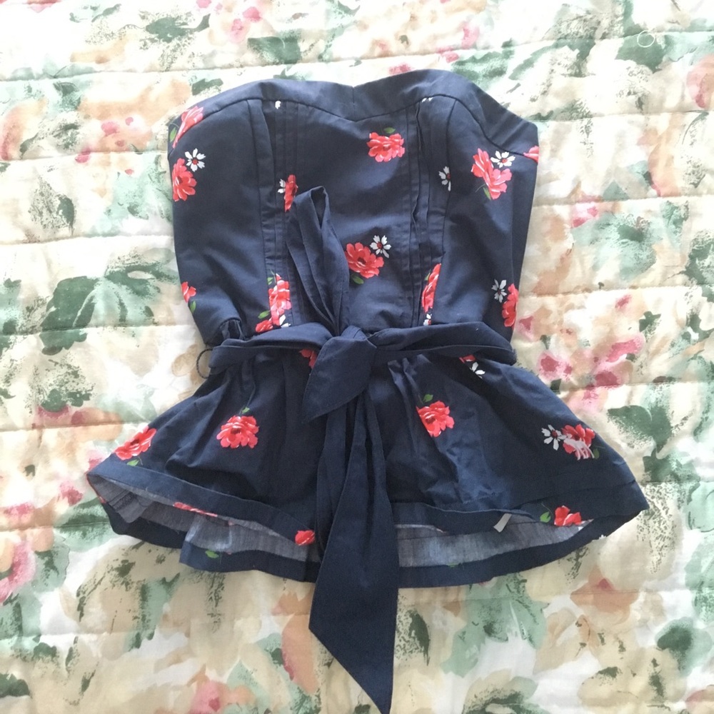 A&F Floral Structured Bustier Top