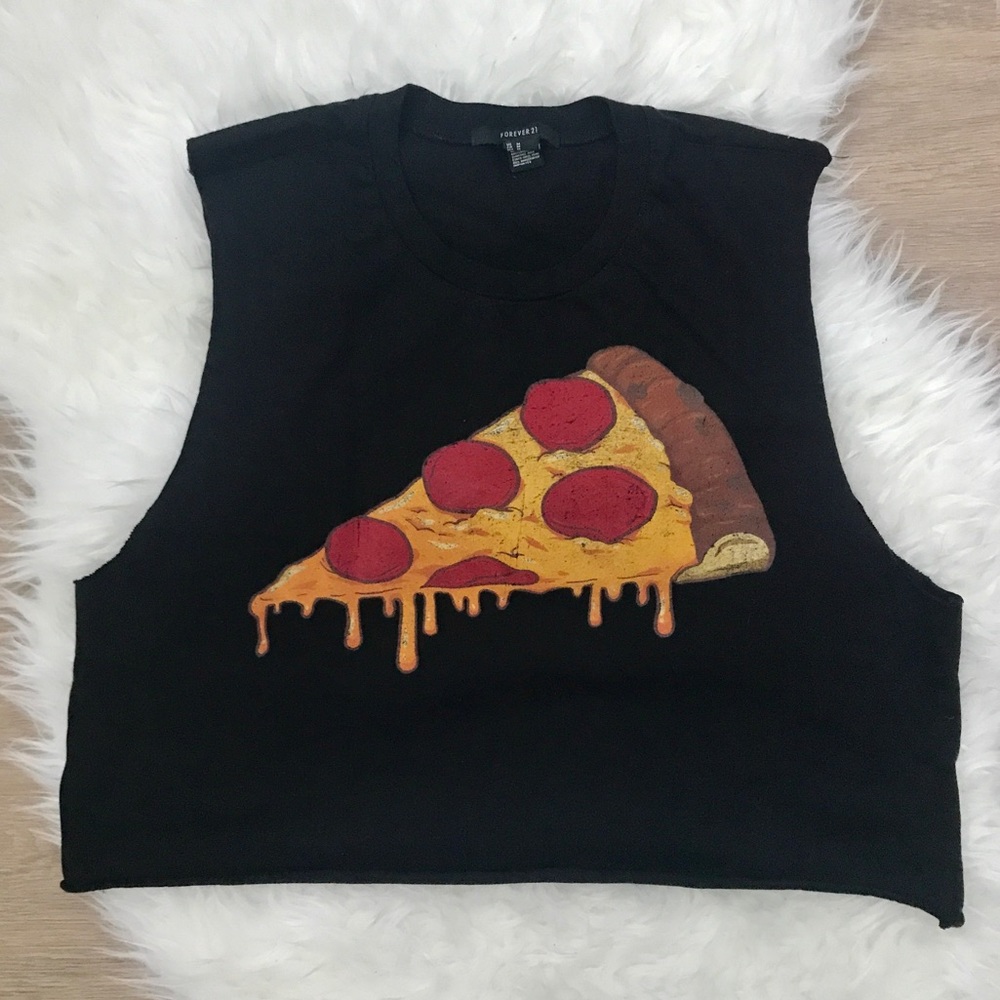 cropped pizza muscle tee