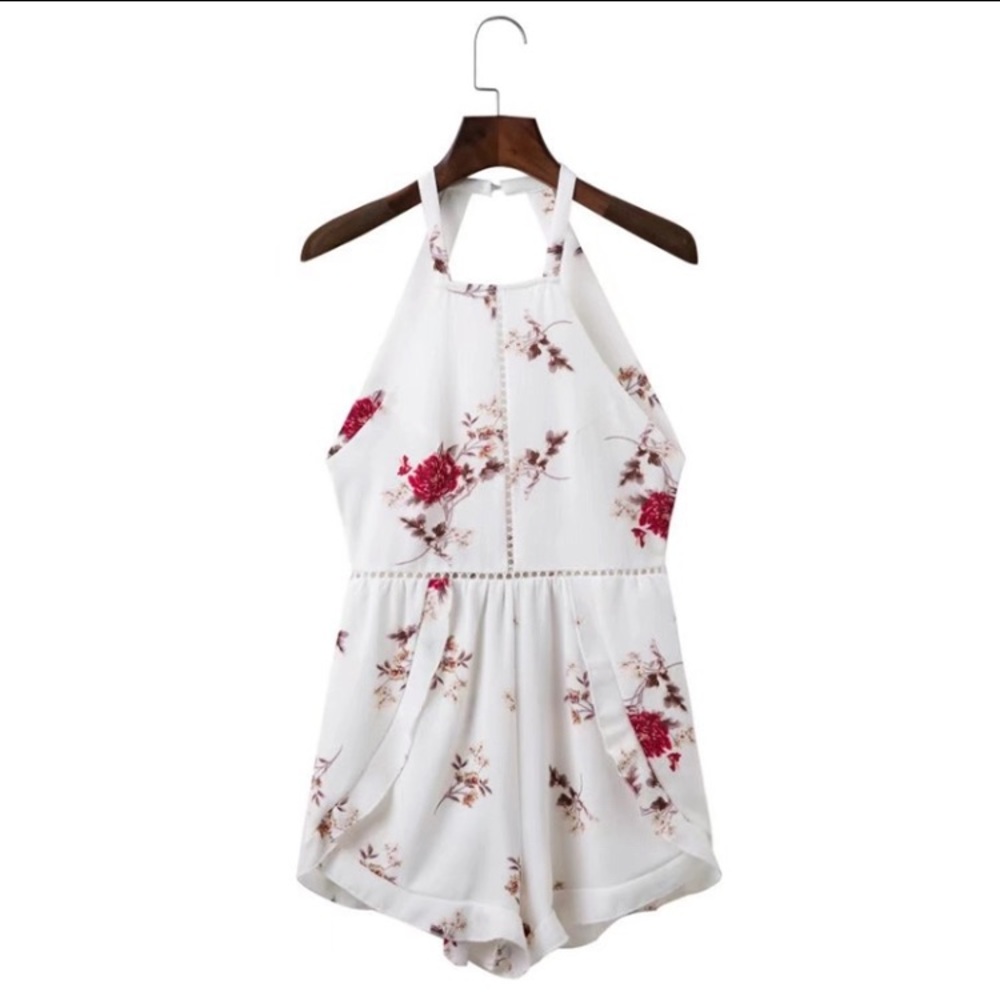 Halter Floral Playsuit - Picture 3 of 4