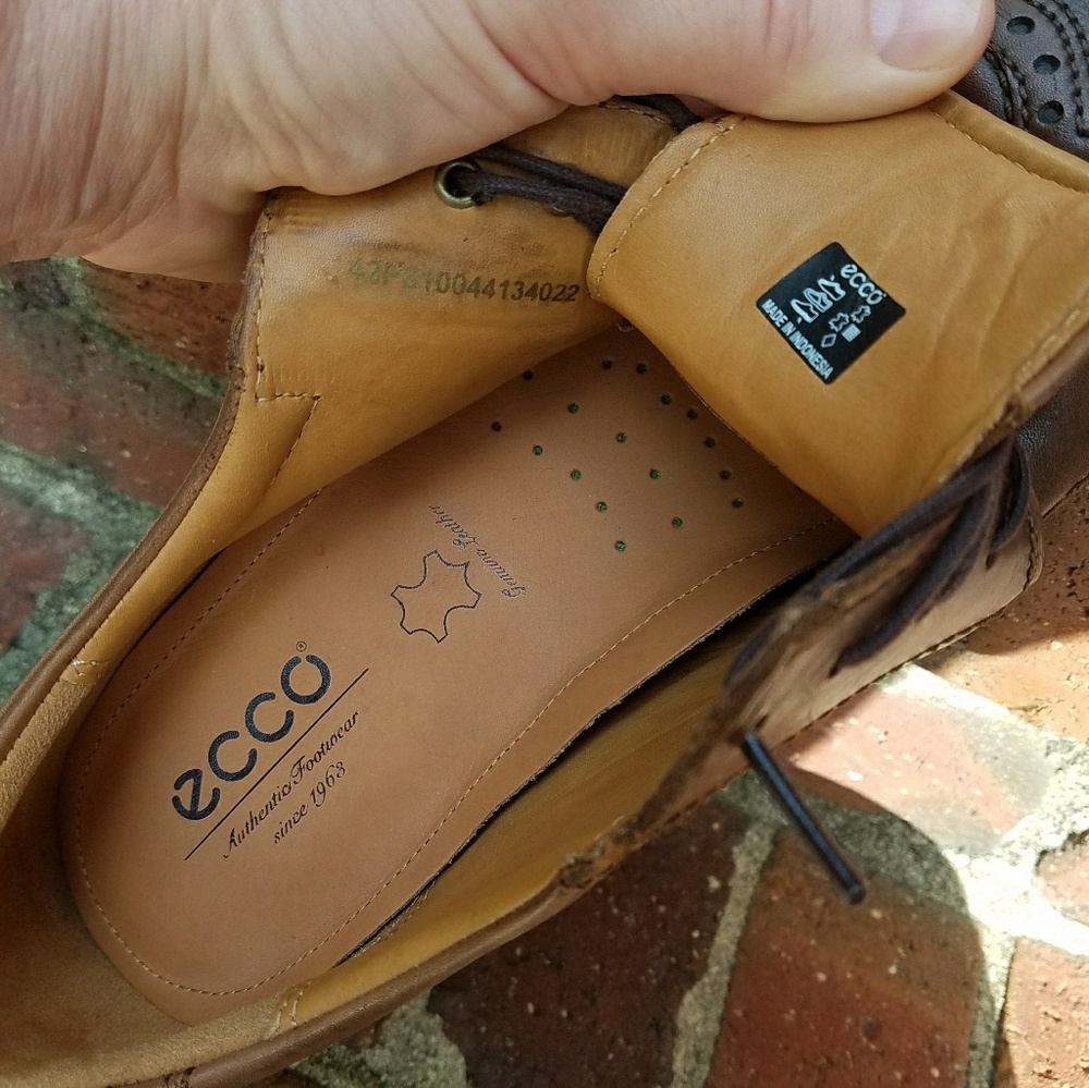 Men's Ecco Harold leather Wingtip Oxfords - Picture 6 of 7