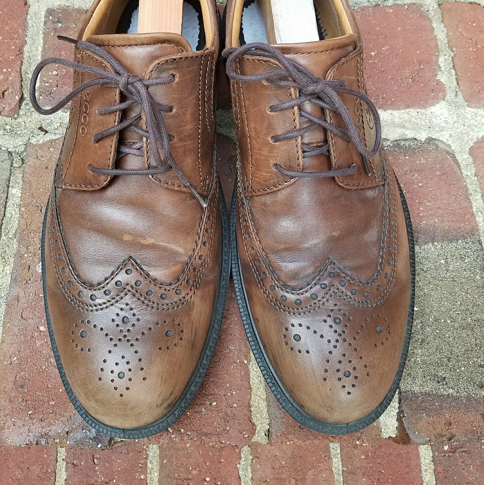 Men's Ecco Harold leather Wingtip Oxfords - Picture 7 of 7