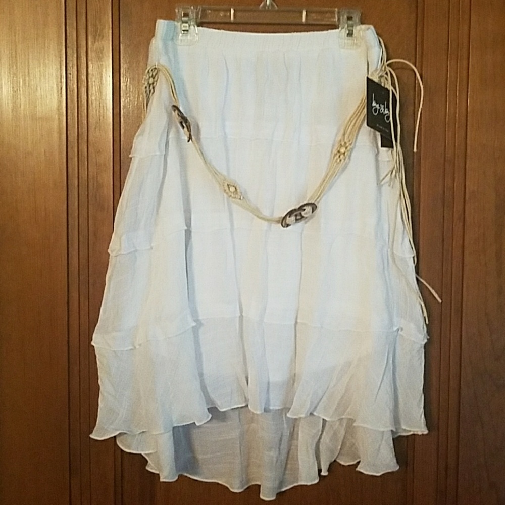White Belted Skirt