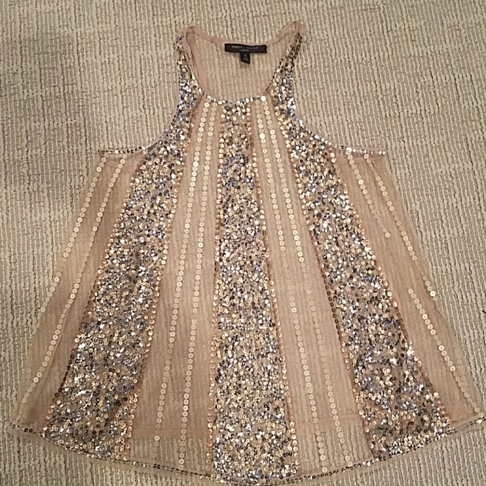 Romeo and Juliet sequin sheer tank top size S