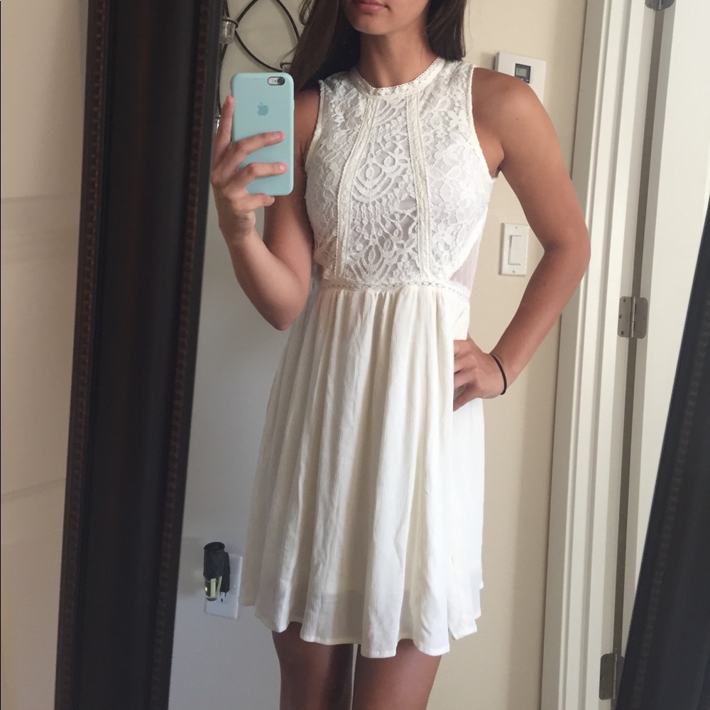 H&M lacy cream dress