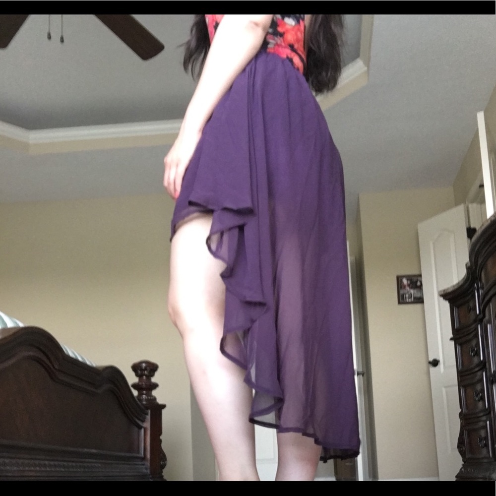 Plum High-Low Skirt