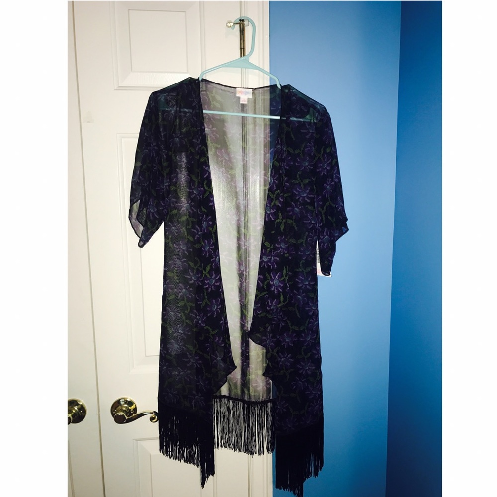 LULAROE Black, Purple floral Monroe!! Small 💜🖤🌸