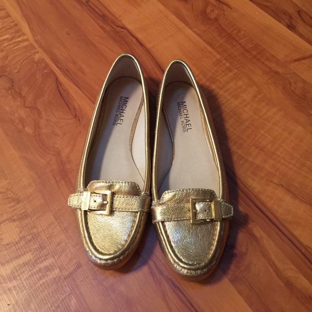 Gold Michael Kors loafers
