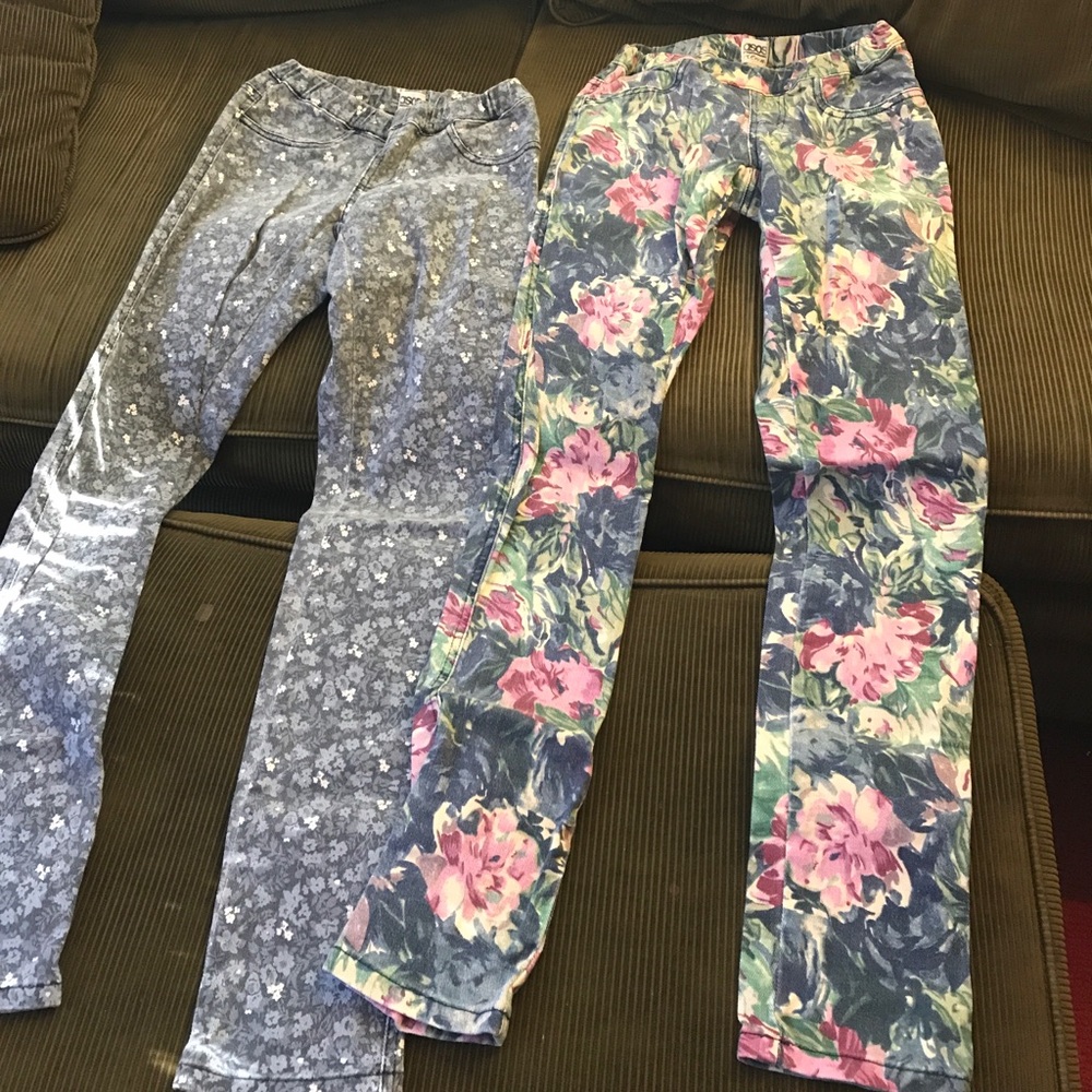 ASOS Denim 2 pairs floral jeggings jeans US size 6