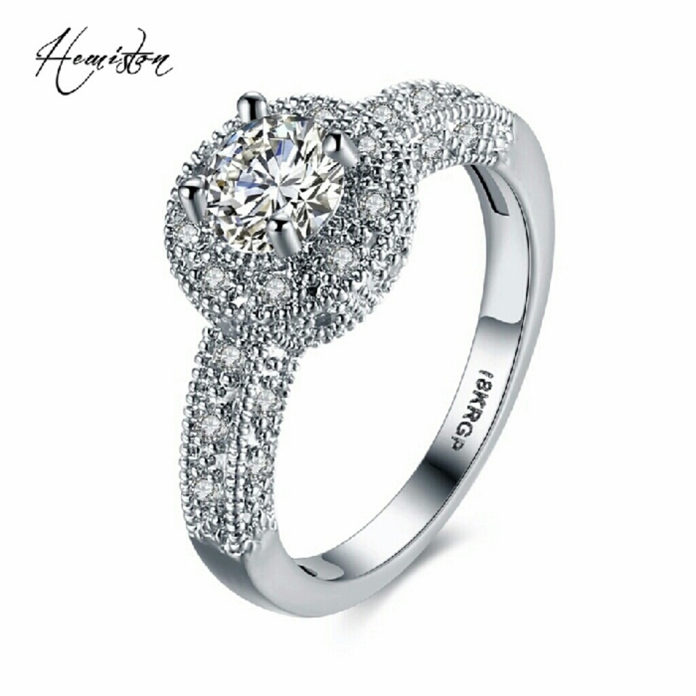 18 KGP CZ Engagment Ring