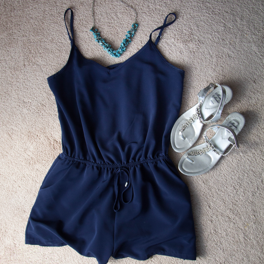 Navy Romper -- Medium