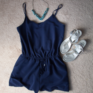 Navy Romper -- Medium