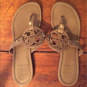 Tory Burch Miller Sandal patent leather sand Sz 7