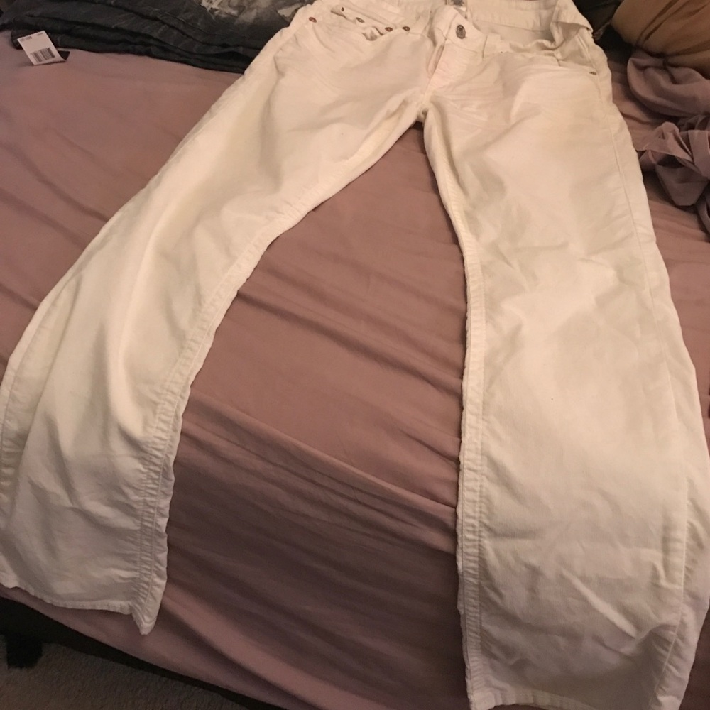 Creme Corduroy True Religion Pants