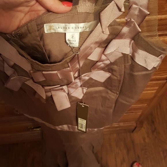 Gorgeous Tan and Pink Dress Size 2 - Picture 4 of 4